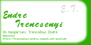 endre trencsenyi business card