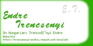 endre trencsenyi business card